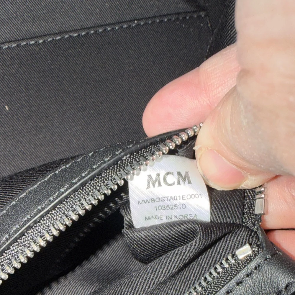 NWT MCM Black Denim Visetos Monogram Boston Bag